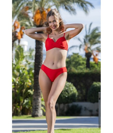 RUKOMAYO KIRMIZI DÖNMELİ MODEL KAPLI AYAR ASKILI LYCRA KUMAŞ BİKİNİ