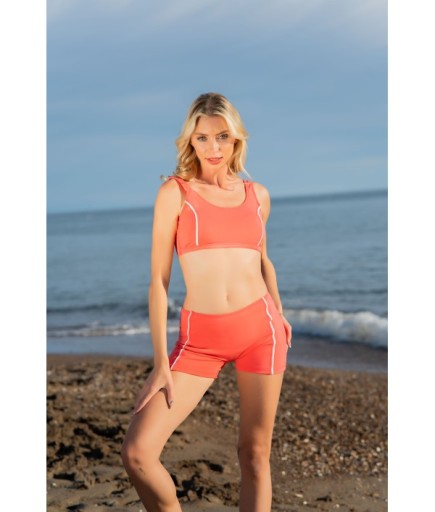 RUKOMAYO NARÇİÇEĞİ RENK BEYAZ BİYELİ ŞORTLU FREESET LYCRA KUMAŞ BİKİNİ