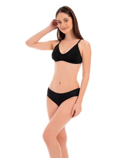 RUKOMAYO SİYAH   OMUZDAN AYAR ASKILI FREESET MODEL LYCRA KUMAŞ BİKİNİ